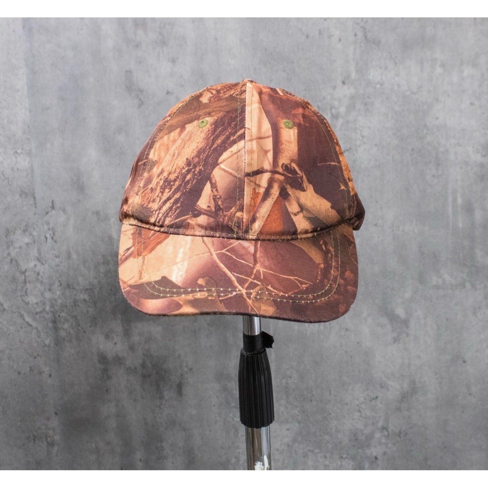 Vintage Y2K 2000's 00's Burnt Fall Real Tree Camo 6 Pannel Hat - Picture 2 of 5